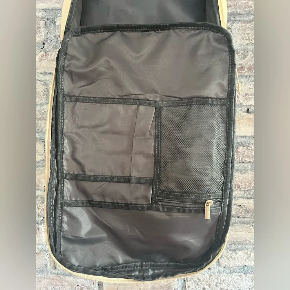 Elegant offwhite Travel carry on Backpack.So many compartments, zippers allwork🌸